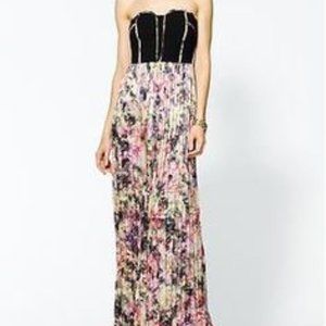 Sabine Watercolor Print Pleated Maxi